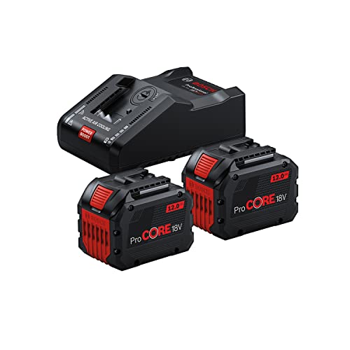 Bosch Professional 18V System Akku Starter-Set (2x ProCORE18V 12.0Ah Akku + Schnellladegerät GAL 18V-160 C + Connectivity-Modul GCY 42) von Bosch Professional