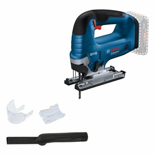 Bosch Professional 18V System Akku Stichsäge GST 18V-125 B (mit Bügelhandgriff, Neigungsschnitte bis zu einem Winkel von 45°, 1x Stichsägeblatt, Absaug-Set) von Bosch Professional