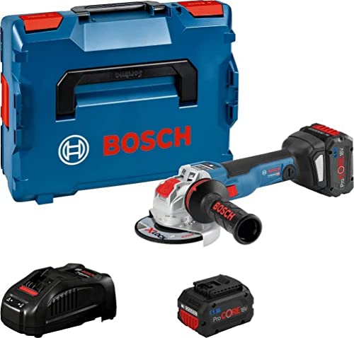 Bosch Professional 18V System Akku-Winkelschleifer GWX 18V-10 SC (Scheiben-Ø 125 mm, 2x ProCORE18V 5.5Ah Akku, Ladegerät GAL 1880, in L-BOXX 136) von Bosch Professional