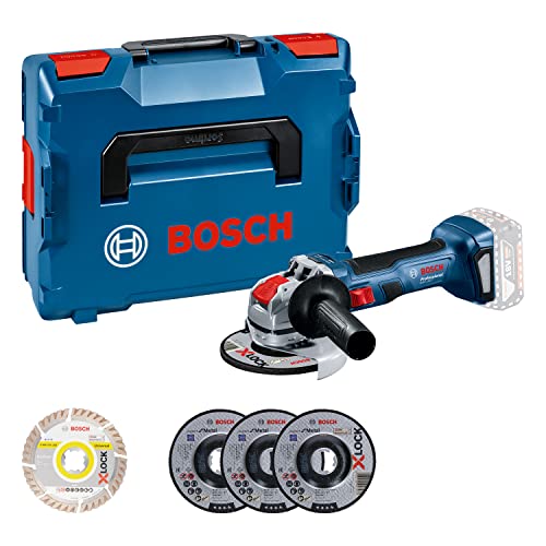 Bosch Professional 18V System Winkelschleifer GWX 18V-7 mit X-LOCK (5x Trenn/ Schleifscheiben-Set, 1x125mm Schutzvorrichtung, Handgriff, L-BOXX) - Amazon Exclusive von Bosch Professional