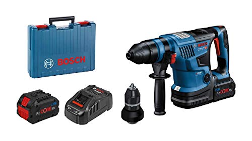 Bosch Professional 18V System BITURBO Akku Bohrhammer GBH 18V-34 CF (inkl. Bluetooth Modul, 2x 8.0Ah ProCORE18V Akku und Ladegerät GAL 1880 CV, Handwerkoffer) von Bosch Professional