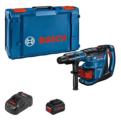 Bosch Professional 18V System BITURBO Akku Bohrhammer GBH 18V-40 C (inkl. 2x ProCORE 8.0Ah, Schnellladegerät GAL 1880 CV, Maschinentuch, Fetttube, Zusatzhandgriff, 1x XL-BOXX) von Bosch Professional