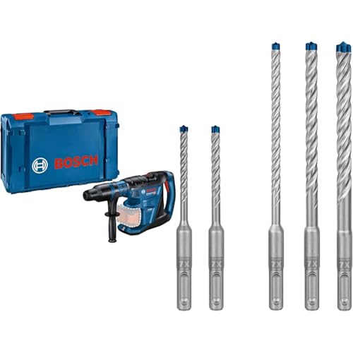 Bosch Professional 18V System BITURBO Akku Bohrhammer GBH 18V-40 C + 5x Expert SDS plus-7X Hammerbohrer Set (für Stahlbeton, Ø 5-10 mm) von Bosch Professional