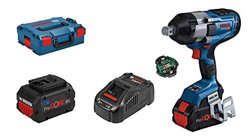 Bosch Professional 18V System BITURBO Akku Drehschlagschrauber GDS 18V-1050 C (inkl. 2x ProCORE 18V 8.0Ah, 1x Bluetooth Low Enegry Modul GCY 42, Schnellladegerät GAL 1880 CV, Einlage, L-BOXX) von Bosch Professional
