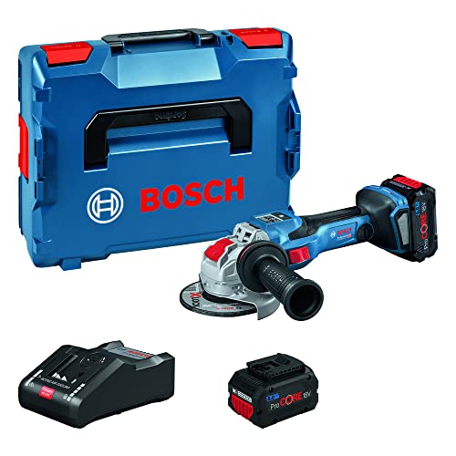 Bosch Professional 18V System BITURBO Akku-Winkelschleifer GWX 18V-15 SC mit X-LOCK (inkl. 2x Akku ProCORE18V 8.0Ah, GAL 18V-160 C, GCY 42, Schutzhaube, Zusatzhandgriff, Einlage, L-BOXX) von Bosch Professional