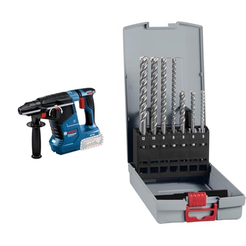 Bosch Professional 18V System Cordless Rotary Hammer GBH 18V-24 C + 7X PRO SDS plus-5X Hammer Drill Bit Set (for Concrete, Lime and Sand Bricks, Ø 5-12 mm) von Bosch Professional