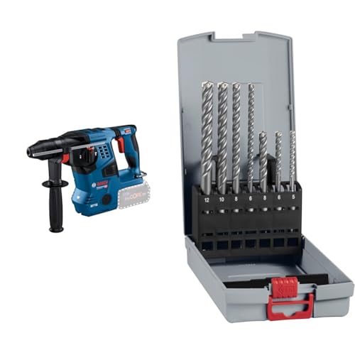 Bosch Professional 18V System Cordless Rotary Hammer GBH 18V-28 C + 7X PRO SDS plus-5X Hammer Drill Bit Set (for Concrete, Lime and Sand Bricks, Ø 5-12 mm) von Bosch Professional