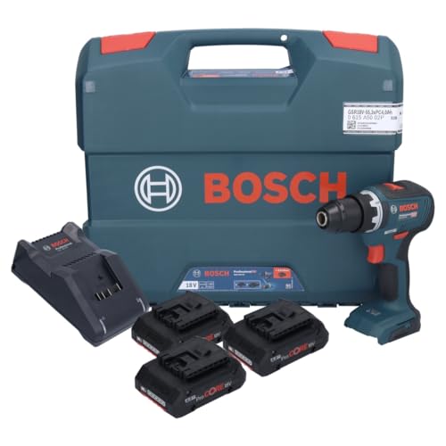 Bosch Professional 18V System GSR 18V-55 Akku-Bohrschrauber (inkl. 3x 4,0 Ah ProCORE Akku, GAL 18V-40 Ladegerät, in L-Case) von Bosch Professional
