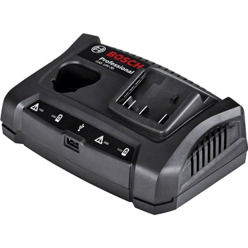 Bosch Professional 18V System Ladegerät GAX 18V-30 (je eine Ladebuchse für 12V & 18V Akku, USB Ladebuchse, Wandstativhalterung) von Bosch Professional