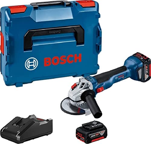 Bosch Professional 18V System Winkelschleifer GWS 18V-10 (inkl. Scheibendurchmesser 125 mm, inkl. 2x4.0Ah Akku + Ladegerät GAL 18V-40, in L-BOXX 136) von Bosch Professional