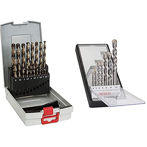 Bosch Professional 19tlg. Metallbohrer-Set HSS-Cobalt ProBox + Rundschaftbohrer 7 tlg. Silver Percussion Bohrer Set Bosch Professional 19tlg. Metallbohrer-Set HSS-Cobalt ProBox + Rundschaftbohrer 7 tlg. Silver Percussion Bohrer Set von Bosch Professional