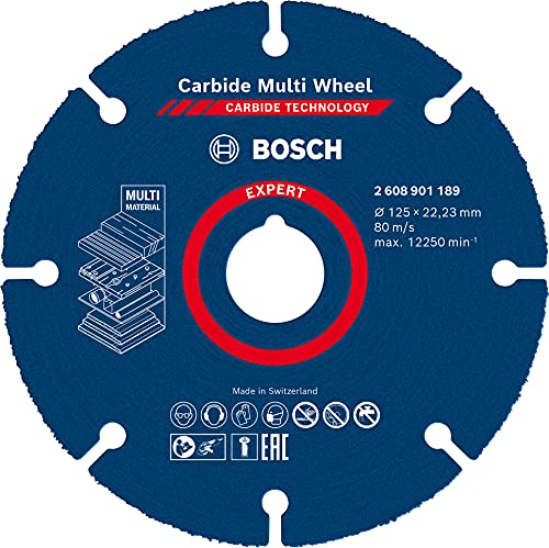 Bosch 1x EXPERT Carbide Multi Wheel Trennscheiben für kleine Winkelschleifer (für Hartholz, Holz mit Nägeln, Ø 125 mm, Professional Zubehör Kleiner Winkelschleifer) von Bosch