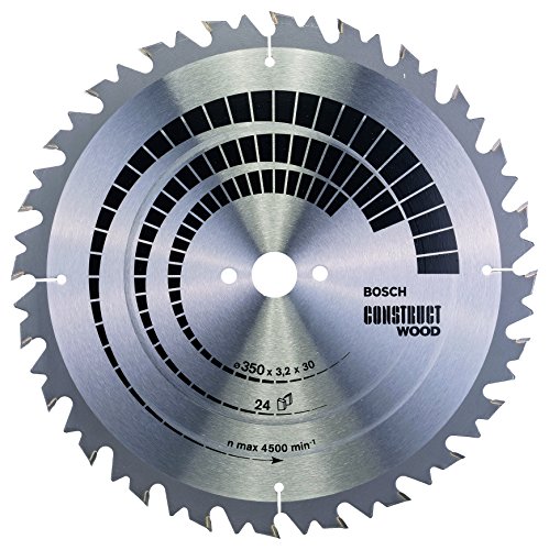 Bosch Professional 1x Kreissägeblatt Construct Wood (für Holz, Sägeblatt Ø 350 x 30 x 3,2 mm, 24 Zähne, Zubehör Kreissäge) von Bosch Professional