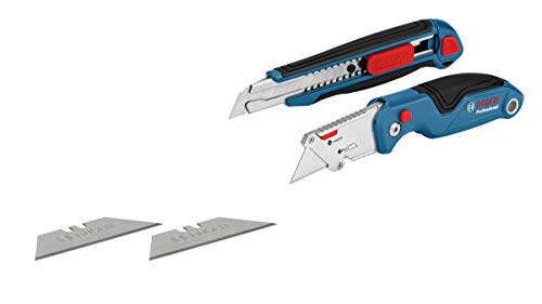 Bosch Professional 2 tlg. Messer Set (mit Universal Klappmesser und Profi Cuttermesser, inkl. Ersatzklingen, in Blister) von Bosch Professional