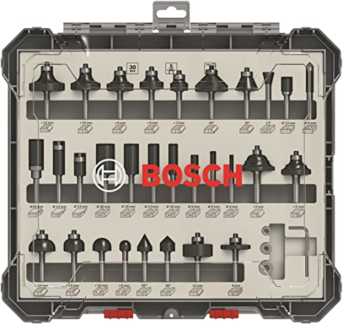 Bosch Professional 30tlg. Fräser Set Mixed (für Holz, für Oberfräsen mit 6 mm Schaft) von Bosch Accessories