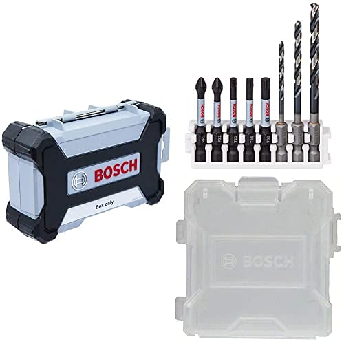 Bosch Professional 2608522363 Leerbox Größe L + 8 tlg. Impact Control Schrauberbit und Metall-/Holzbohrer Set + 2608522364 Leere Box für Zubehör von Bosch Professional