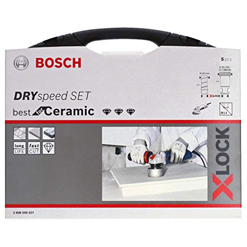 Bosch Accessories 5tlg. Diamanttrockenbohrer Set Best (für Keramik, X-LOCK, Dry Speed, Ø 20/25/35/51/68 mm) von Bosch Accessories