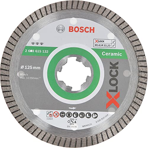Bosch Professional 1x Diamanttrennscheibe Best (für Keramik, X-LOCK, Extraclean Turbo, Ø125 mm, BohrungsØ: 22,23 mm) von Bosch Professional