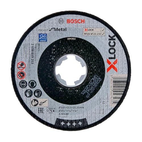 Bosch 1x PRO Metal Longlife Trennscheibe für kleine Winkelschleifer und X-Lock, M14/22,23 mm (für Stahl, Ø 115 mm, Professional Zubehör Kleiner Winkelschleifer) von Bosch