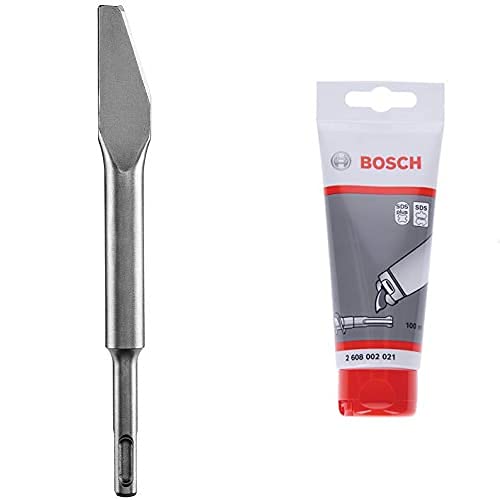 Bosch Professional 2608690200 Mörtelmeißel SDS-plus 200x6,5mm, 200 x 6,5 mm + Bosch Professional 100 ml Schmierfett Tube (für SDS plus & SDS max Bohrer/Meißel, Zubehör Bohrhammer) von Bosch Professional
