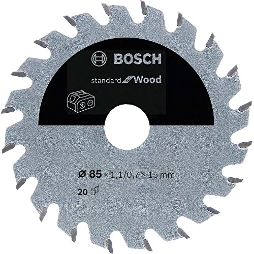 Bosch Accessories 1x Kreissägeblatt Standard for Wood (Holz, Sägeblatt Ø 85 x 15 x 1,1 mm, 20 Zähne, Zubehör Akku Kreissäge) von Bosch Professional