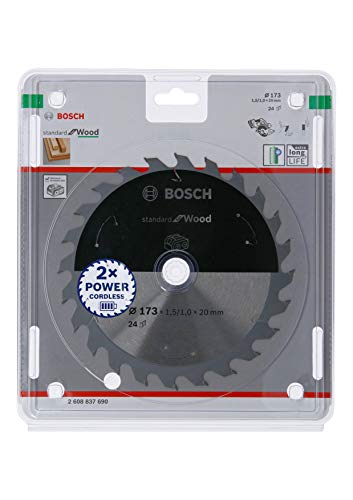 Bosch Professional 1x Kreissägeblatt Standard for Wood (Holz, Sägeblatt Ø 173 x 20 x 1,5 mm, 24 Zähne, Zubehör Akku Kreissäge) von Bosch Accessories