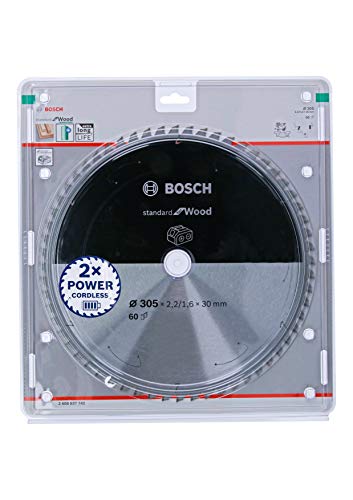 Bosch Professional 1x Kreissägeblatt Standard for Wood (Holz, Sägeblatt Ø 305 x 30 x 2,2 mm, 60 Zähne, Zubehör Akku Kreissäge) von Bosch Accessories