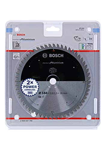 Bosch Accessories 1x Kreissägeblatt Standard for Aluminium (Aluminium, Sägeblatt Ø 184 x 16 x 2 mm, 56 Zähne, Zubehör Akku Kreissäge) von Bosch Accessories