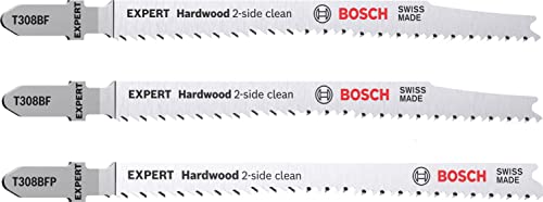 Bosch Professional 3x Stichsägeblatt Set Expert ‘Hardwood 2-Side Clean‘ (für Küchenarbeitsplatte, Kunststoffbeschichtete Platten, Länge 117 mm, Zubehör Stichsäge) von Bosch Professional