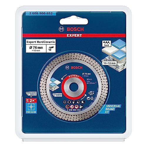 Bosch 1x EXPERT HardCeramic 76-mm-Diamanttrennscheiben (für Harte Fliesen, Harter Stein, Ø 76 mm, Professional Zubehör Mini-Winkelschleifer) von Bosch
