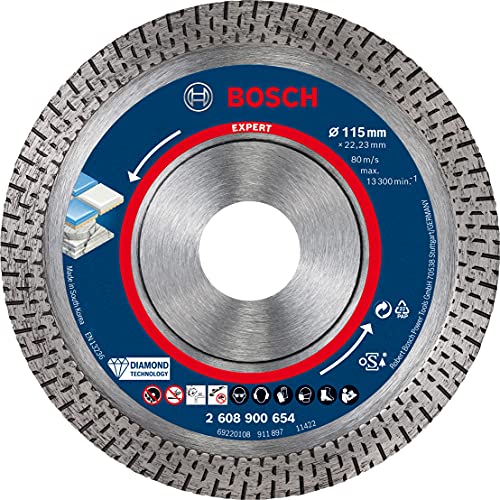 Bosch Professional 1x Expert HardCeramic Diamanttrennscheiben (für Harte Fliesen, Harter Stein, Ø 115 mm, Zubehör Kleiner Winkelschleifer) von Bosch Professional