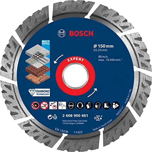 Bosch Accessories 1x Expert MultiMaterial Diamanttrennscheiben (für Beton, Ø 150 mm, Zubehör Großer Winkelschleifer) von Bosch Accessories