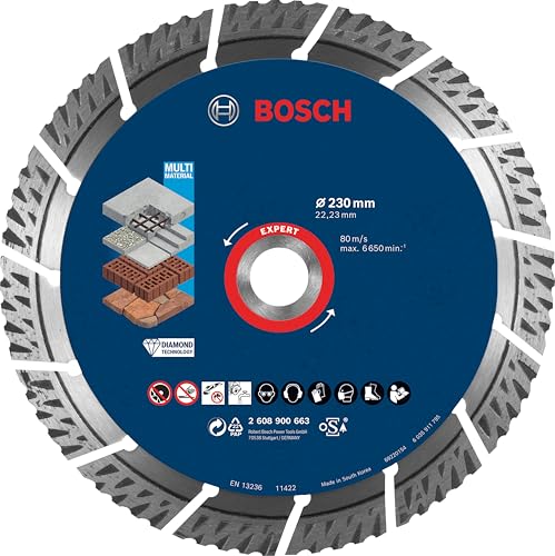 Bosch Accessories 1x Expert MultiMaterial Diamanttrennscheiben (für Beton, Ø 230 mm, Zubehör Großer Winkelschleifer) von Bosch Accessories