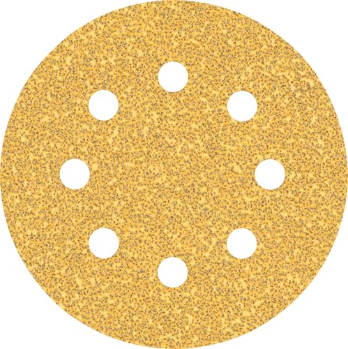 Bosch 5x EXPERT C470 Schleifblatt mit 8 Löchern (für Farbe auf Holz, Hartholz, Ø 115 mm, Körnung 40, Professional Zubehör Exzenterschleifer, Schwingschleifer) von Bosch