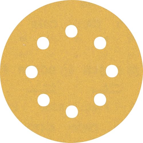 Bosch 5x EXPERT C470 Schleifblatt mit 8 Löchern (für Farbe auf Holz, Hartholz, Ø 115 mm, Körnung 180, Professional Zubehör Exzenterschleifer, Schwingschleifer) von Bosch