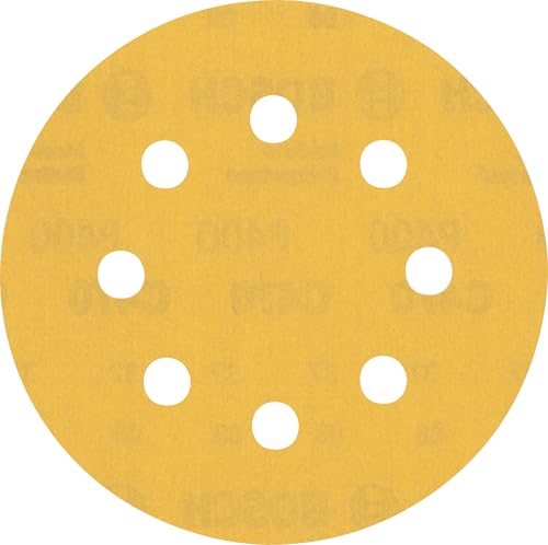 Bosch 5x EXPERT C470 Schleifblatt mit 8 Löchern (für Farbe auf Holz, Hartholz, Ø 115 mm, Körnung 400, Professional Zubehör Exzenterschleifer, Schwingschleifer) von Bosch