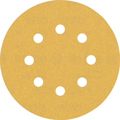 Bosch 5x EXPERT C470 Schleifblatt mit 8 Löchern (für Farbe auf Holz, Hartholz, Ø 125 mm, Körnung 180, Professional Zubehör Exzenterschleifer, Schwingschleifer) von Bosch