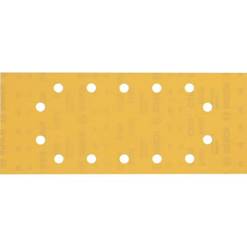 Bosch 10x EXPERT C470 Schleifblatt mit 14 Löchern (für Farbe auf Holz, Hartholz, Ø 115x280 mm, Körnung 400, Professional Zubehör Schwingschleifer) von Bosch