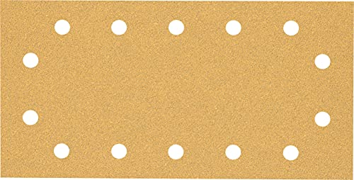 Bosch Professional 10x Schleifpapier Expert C470 mit 14 Löchern (für Hartholz, Farbe auf Holz, 115x230 mm, Körnung 60, Zubehör Schwingschleifer) von Bosch Accessories