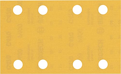 Bosch 10x EXPERT C470 Schleifblatt mit 8 Löchern (für Farbe auf Holz, Hartholz, Ø 80x133 mm, Körnung 400, Professional Zubehör Schwingschleifer) von Bosch