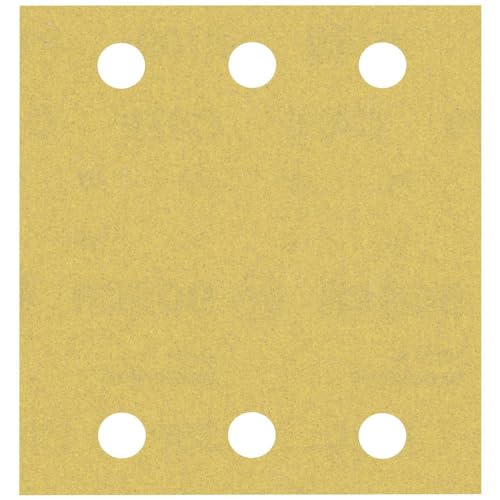 Bosch Accessories 10x Schleifpapier Expert C470 mit 6 Löchern (für Hartholz, Farbe auf Holz, 115x107 mm, Körnung 180, Zubehör Schwingschleifer) von Bosch Accessories