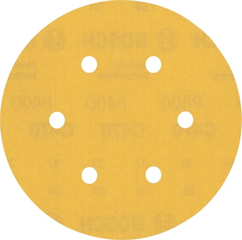 Bosch 50x EXPERT C470 Schleifblatt mit 6 Löchern (für Farbe auf Holz, Hartholz, Ø 150 mm, Körnung 400, Professional Zubehör Exzenterschleifer, Exzenterschleifer) von Bosch