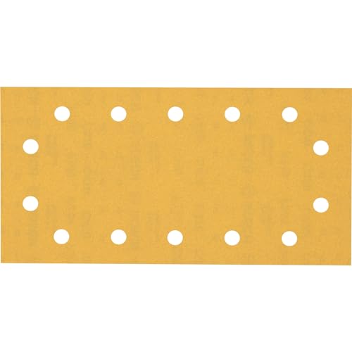 Bosch 50x EXPERT C470 Schleifblatt mit 14 Löchern (für Farbe auf Holz, Hartholz, Ø 115x230 mm, Körnung 240, Professional Zubehör Schwingschleifer) von Bosch