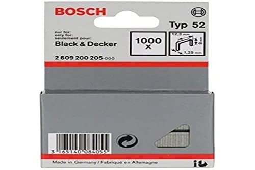 Bosch Accessories Professional 1000x Flachdrahtklammer Typ 52 (Karton, Papier, Folien, 12.3 x 1.25 x 8 mm, Zubehör Tacker) von Bosch Accessories