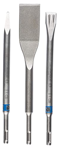 Bosch Accessories Bosch Professional 3tlg. Meißelset SDS Plus (für Beton, Stein, Mauerwerk, 0/20/40 mm, Zubehör für Bohrhammer) von Bosch Accessories