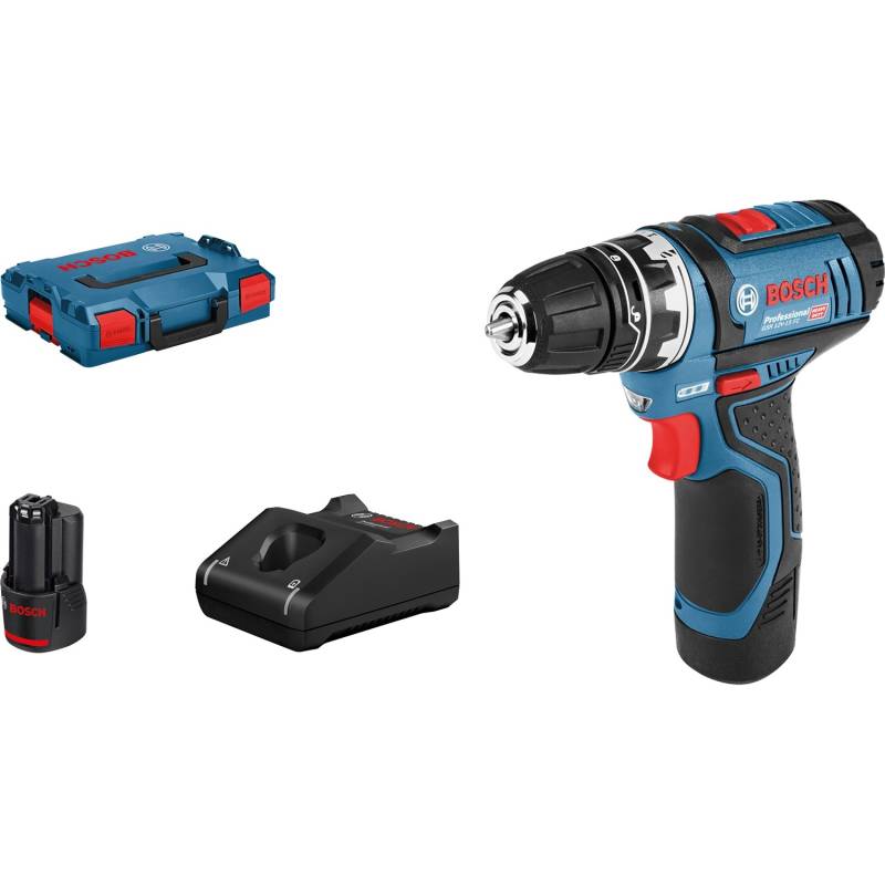 Bosch Professional Akku-Bohrschrauber GSR 12V-15 FC mit 2x2Ah, Aufsatz in L-Boxx von Bosch Professional