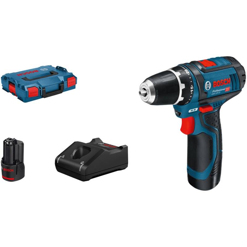 Bosch Professional Akku-Bohrschrauber GSR 12V-15 mit 2x2Ah Akkus & GAL in L-Boxx von Bosch Professional