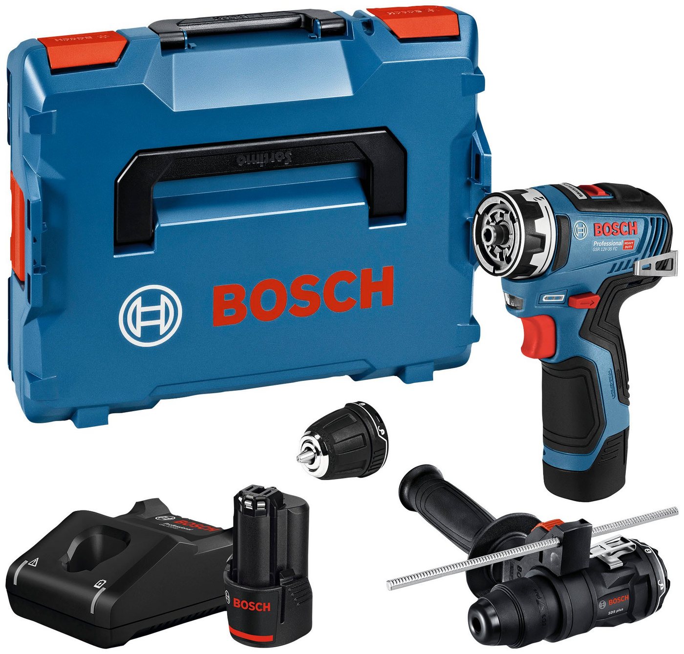 Bosch Professional Akku-Bohrschrauber GSR 12V-35 FC, 110 V, max. 1750 U/min, (Set), inkl. 2 Akkus und Ladegerät von Bosch Professional