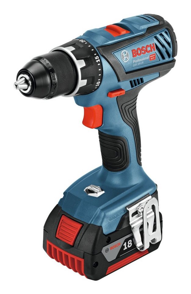 Bosch Professional Akku-Bohrschrauber GSR 18V-28, 18 V, Mit 2x Akku 4 Ah - in L-BOXX 136 von Bosch Professional