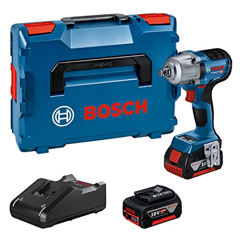 Bosch Professional Akku-Drehschlagschrauber GDS 18V-450 HC (Anziehmoment 450 Nm, Losbrechmoment 800 Nm, inkl. 2x5,0 Ah Akku, Ladegerät, L-BOXX), Blue von Bosch Professional